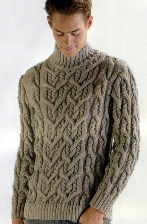 Hand Knit Sweater turtleneck men hand knitted sweater cardigan