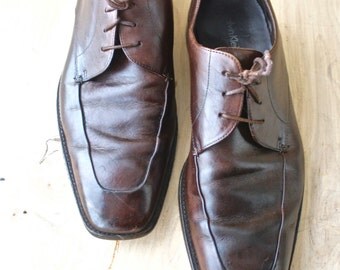 Calvin Klein Homme/1990sMen's Vintage Calvin Klein Oxfords/ Brown/ Size 10/ Mens Dress Shoe/ Size 11M/ Calvin Klein Homme