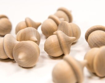 12 Wooden Acorns for Wood Charms| Pendants |Ornaments - Unfinished| Wood Acorns| Unfinished Wood Acorn