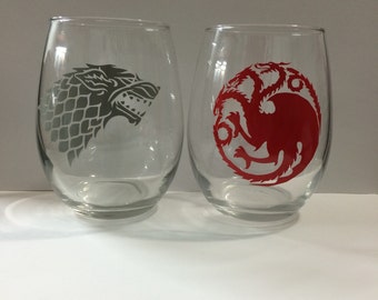 15oz Stemless Wine Glass | Game of Thrones