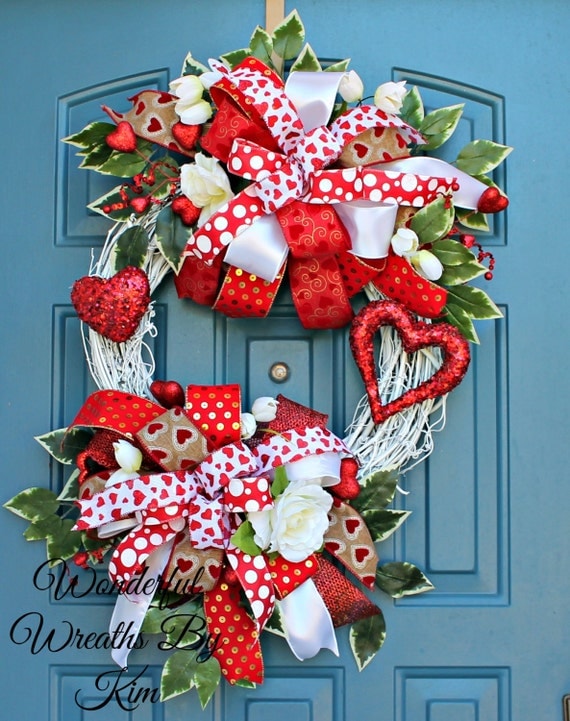 Valentine's Day Wreath wreath everyday wreath grapevine