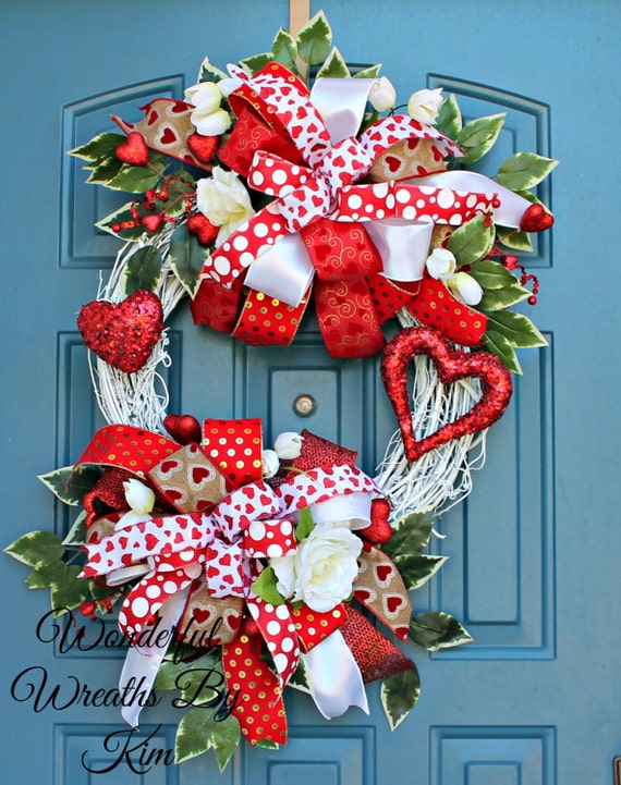 Valentine's Day Wreath wreath everyday wreath grapevine