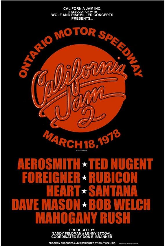 California Jam 2 1978 Concert Poster by POSTERALLEY on Etsy