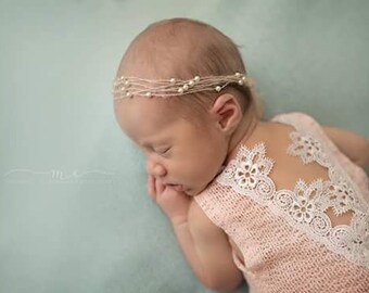 SALE--Newborn Lace Romper-- Newborn Outfit-- Newborn Photo Prop-- Baby Girl Romper