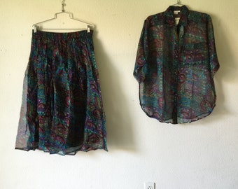 Vintage Blouse and Skirt Set