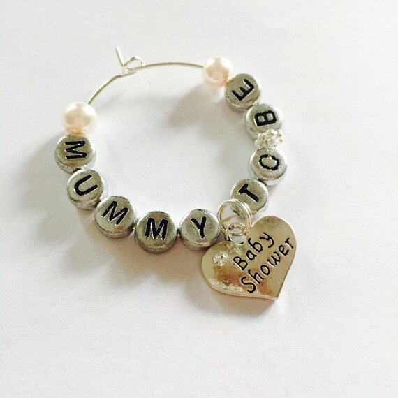 Personalised baby shower wine glass charmsbaby shower