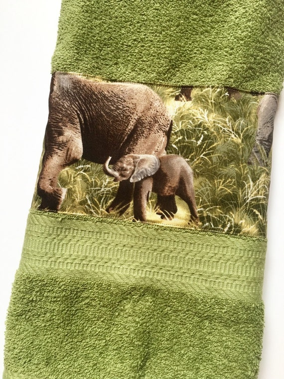 Elephants Decorated Hand Towels Elephant Decor Bathroom