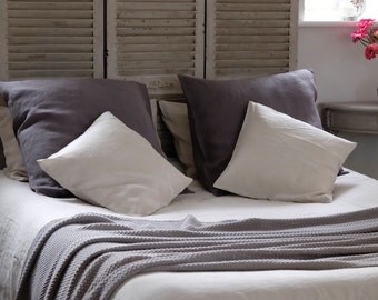 Euro Sham, Linen Bed Sham, Linen Pillow Cover. Pillow Sham. Linen Bedding, Washed Linen