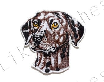 Dalmatian Dog - Sew / Iron On Patch Embroidered Applique Size 8.5cm.x8.5cm.