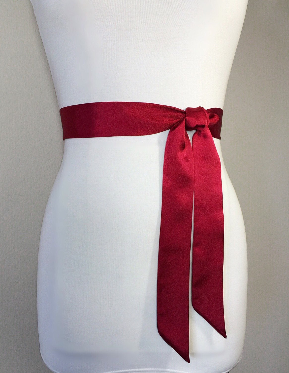 Cranberry Red Sash Deep Red Satin Sash Dress Sash by SatinSwank