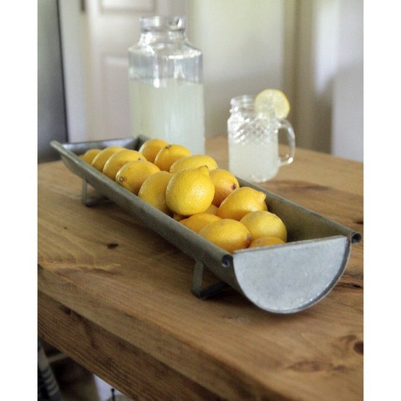 Metal Galvanized Table TROUGH Centerpiece by KitAndCaboodleSupply