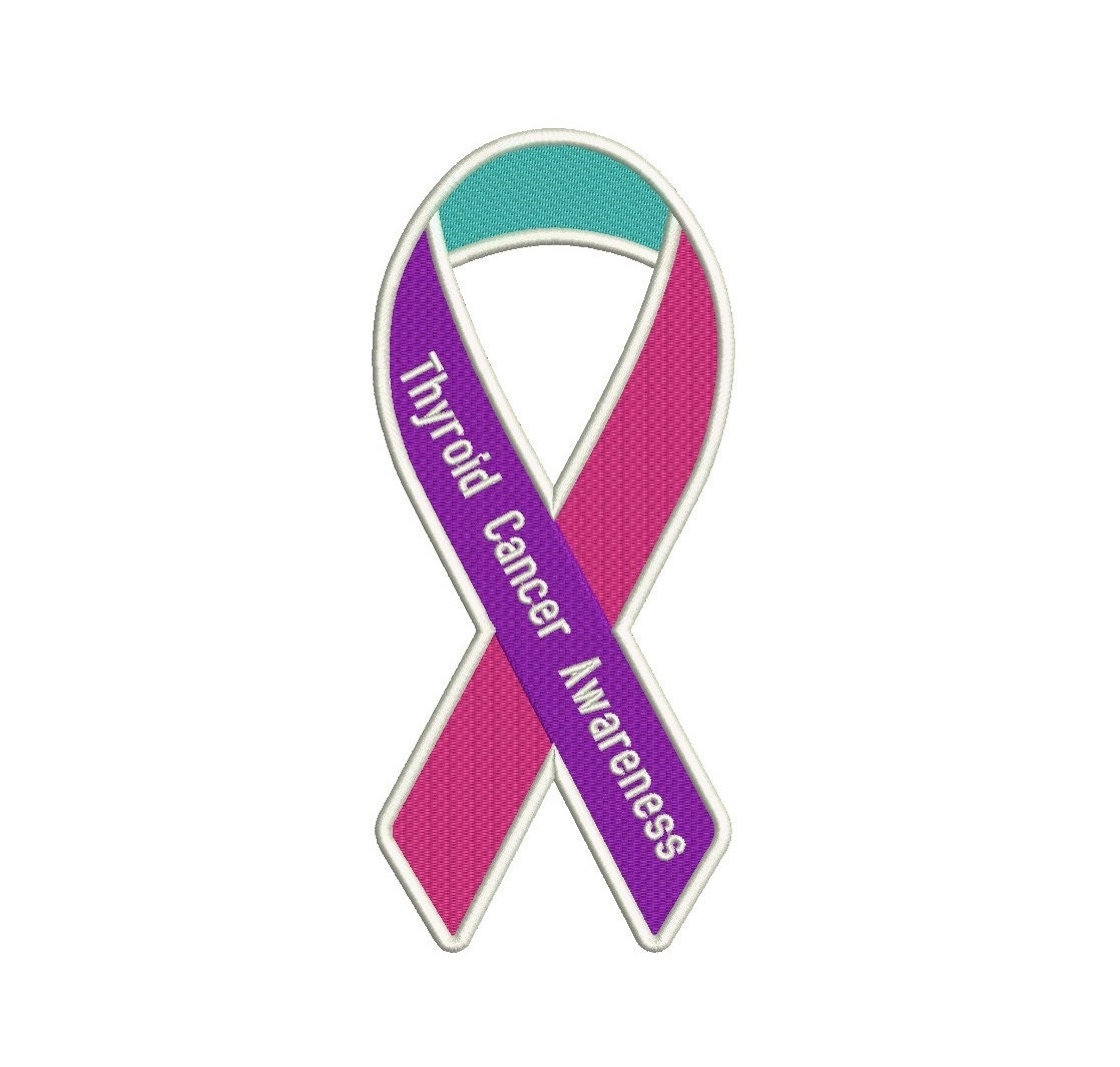 Thyroid Cancer Awareness Ribbon Machine Embroidery Digitized Design Filled Pattern Instant
