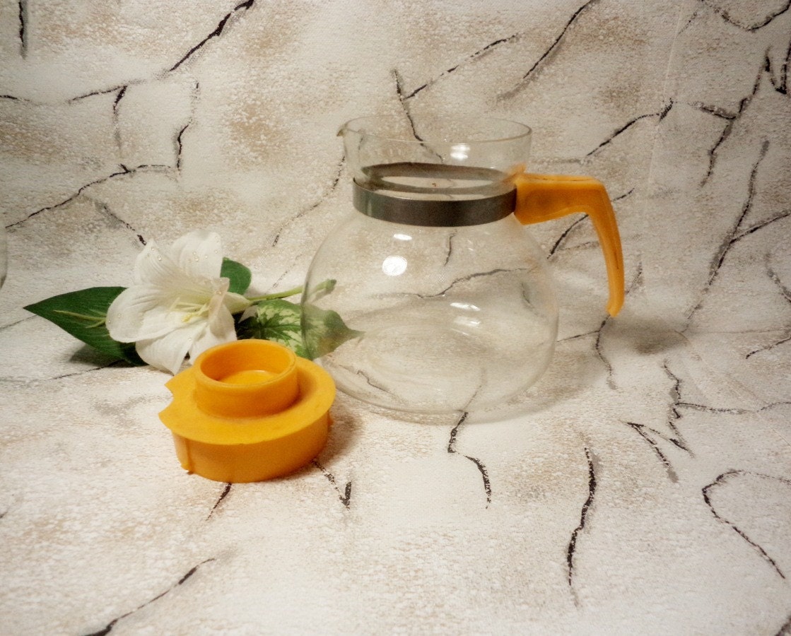 Vintage Glass Jug Jar of hot water Fireproof by GuestFromThePast