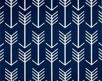 Navy Blue Arrow Indoor Outdoor Fabric by the Yard Southwest Cabin Cowboy Fabric Designer Drapery Curtain or Upholstery Navy Arrow B437