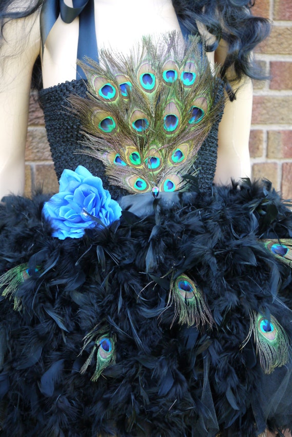 Peacock feather tutu dressfeather dress pageant