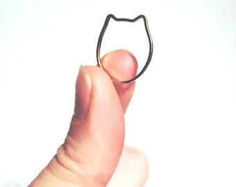 Cat ring - minimalist cat ears ring, gold ring, cute ring, thin, stack ring, funny, kawaii
