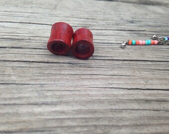 Lovely Bloodwood Tunnels Organic/Sizes:2g(6mm)/Wood Gauges/Handcrafted Wood Tunnels Everyday wear/Flesh Tunnels/Eyelets/Hippie/Tribal/Men