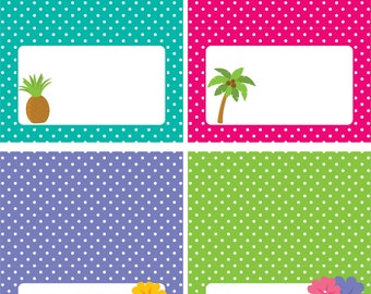 Luau food labels | Etsy