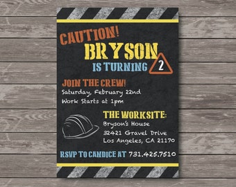 Construction Birthday Invitation