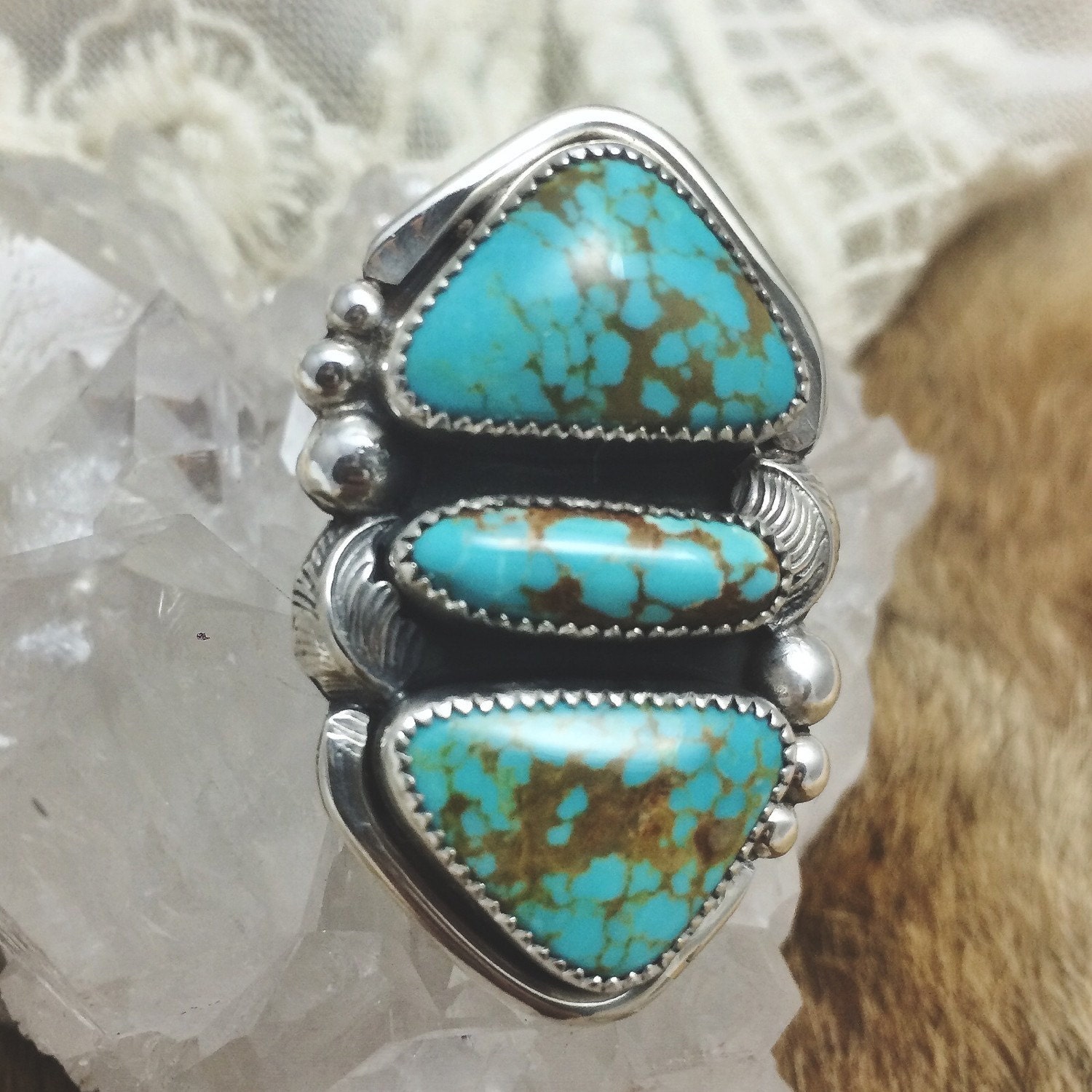 Number 8 Turquoise Ring size6.6