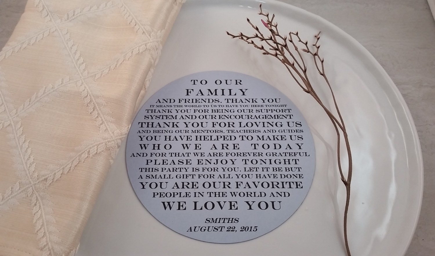 8 X 8 Charger Plate Thank You Card Template wedding charger plate thank you note circle card 8 X 8 Charger Plate Thank You Card Template wedding charger plate thank you note circle card