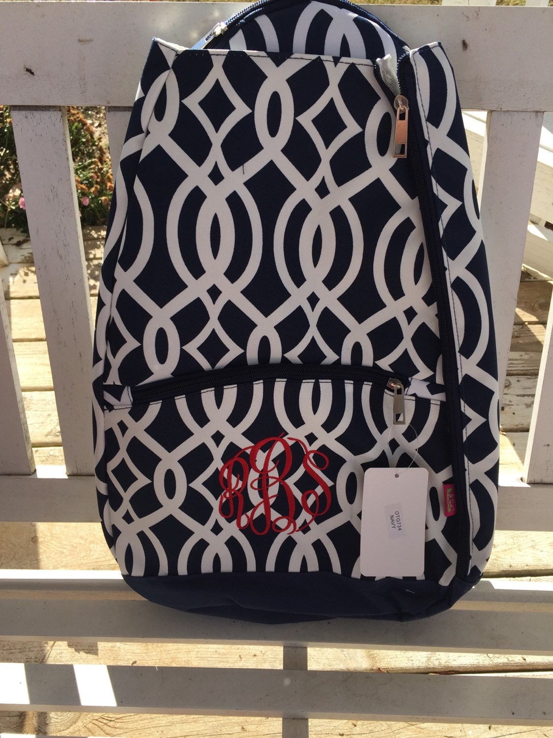 monogrammed tennis tote