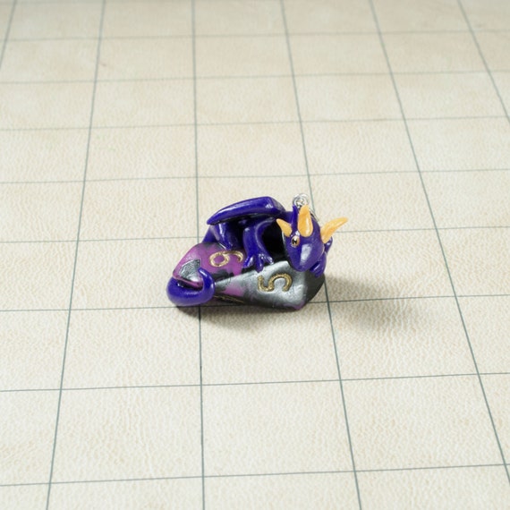 Purple Dragon Dice Holder Necklace with Black and Gold