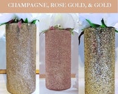 SALE, Rose Quartz & Gold Glitter Vases, Rose Gold Wedding, Wedding Centerpiece, Flower Vases, Wedding Vases, Table Centerpiece, Party Decora