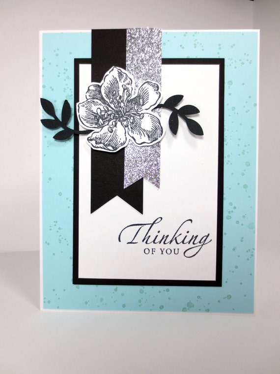 Handmade Thinking of You Card Stampin Up Just Because Blue