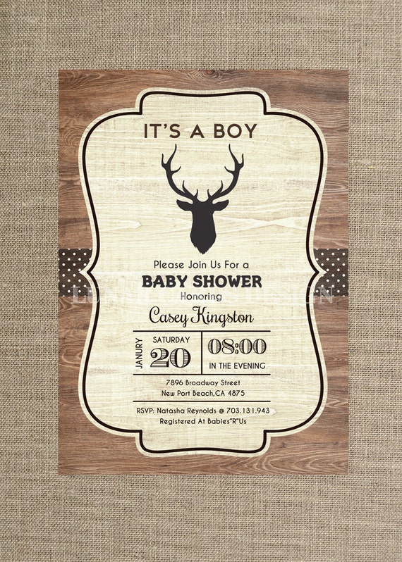 Deer Head Baby Shower Invitations 3