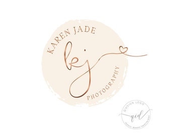 Gold rose logo Premade circular logo Heart logo Initial logo for photography watermark signature logo