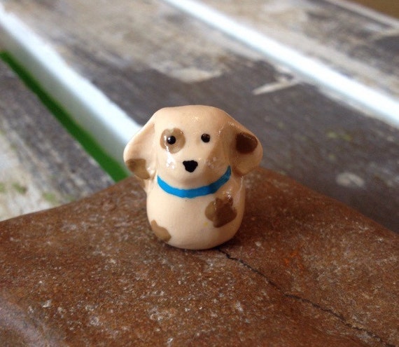 Miniature Polymer Clay Animal-Puppy-Collectible-Hand by PixiKisses