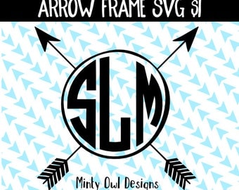 Cricut SVG - Tribal Monogram Arrow Frame SVG Cut File- Bohemian - Boho - Arrows - Silhouette - Cutting Files