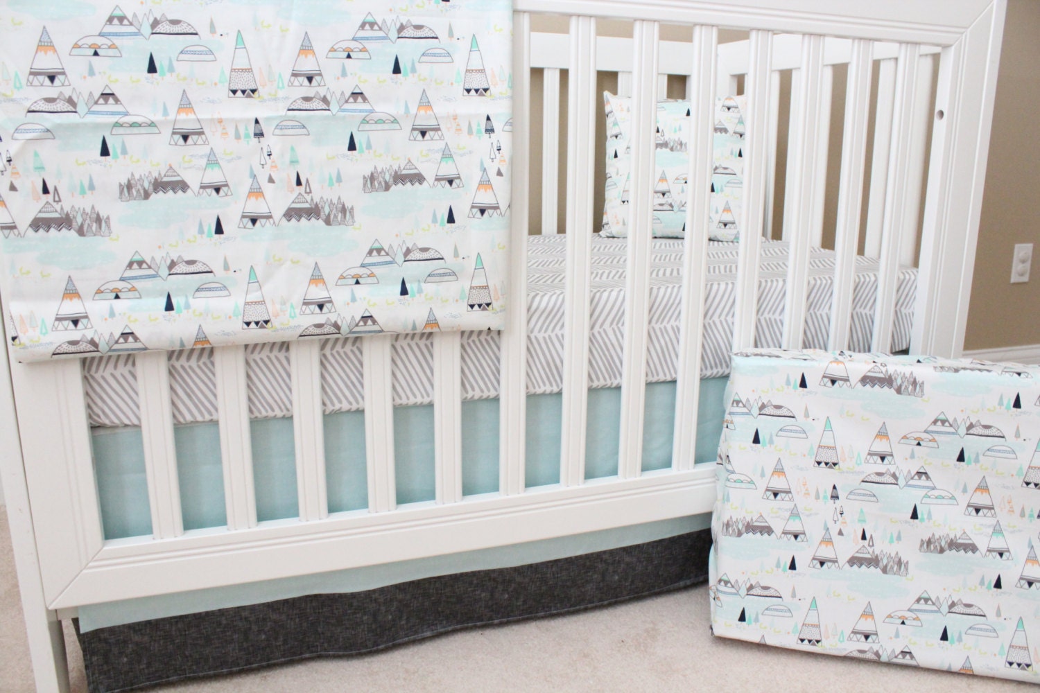 woodland crib bedding/ baby bedding / modern nursery set/ nature woodland crib bedding/ baby bedding / modern nursery set/ nature