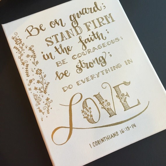 Be on Guard 9x12 Hand Lettered Canvas by HandletteredTruth