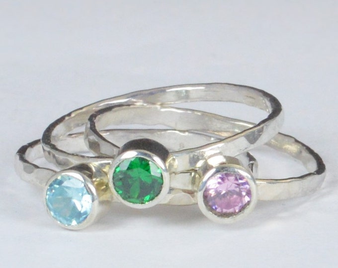 Grab 3 - Small Silver Mothers Rings, Mother's Ring, Grandmas Rings, Mommy Ring, Mothers Jewelry, Gift for Mom, Grandma's Ring