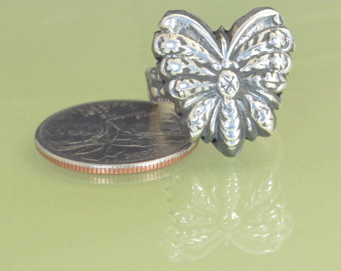 Butterfly, Butterfly Ring, Statement Ring, Sterling Silver Ring, Boho Butterfly Ring, Butterfly Jewelry, Floral Butterfly, Bohemien Ring