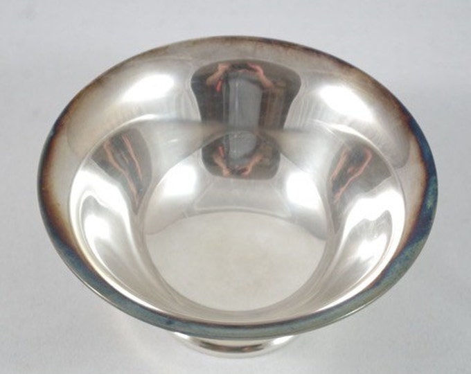 Storewide 25% Off SALE Vintage Silver Plated Petite Footed Candy Bowl Featuring Fluted Form With Smooth Design Finish