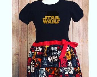 Starwars Dress, Kid's Star Dress, Girl's Star Wars Dress, Storm Trooper, Little Girl Casual Dress