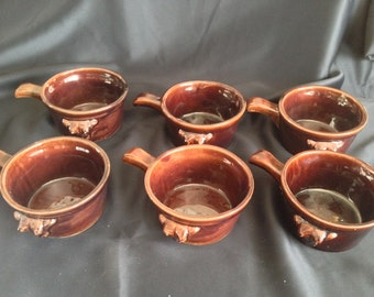 Set of 6 Rare Heavy Glazed Bovril Advertising Soup Bowls