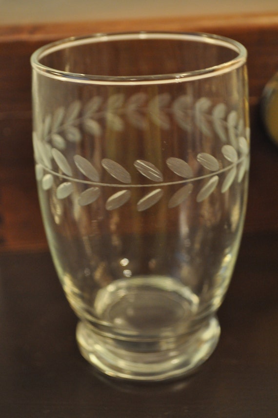 MidCentury Etched Drinking Glasses