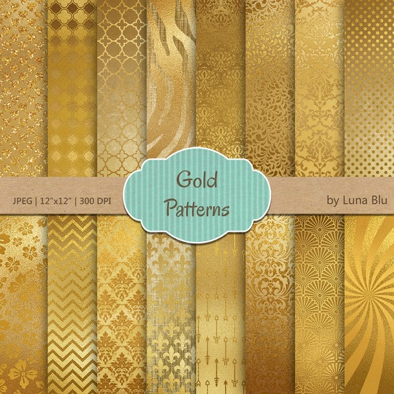 Gold Foil Digital Paper: Gold Patterns gold foil
