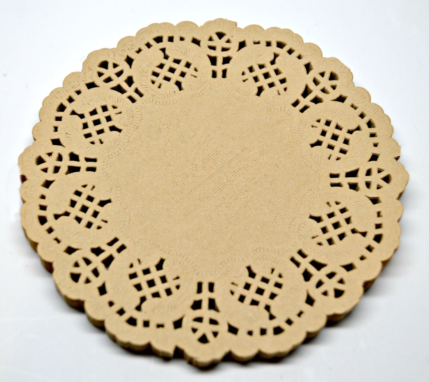 BROWN KRAFT DOILIES / 4 and one half inch Paper Doilies