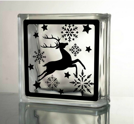 reindeer decal christmas decals for glass blocks by reindeer decal christmas decals for glass blocks by
