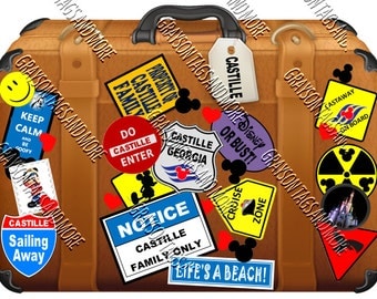 Colorful Cruise Suitcase Magnet (Disney and Non Disney Version Available)