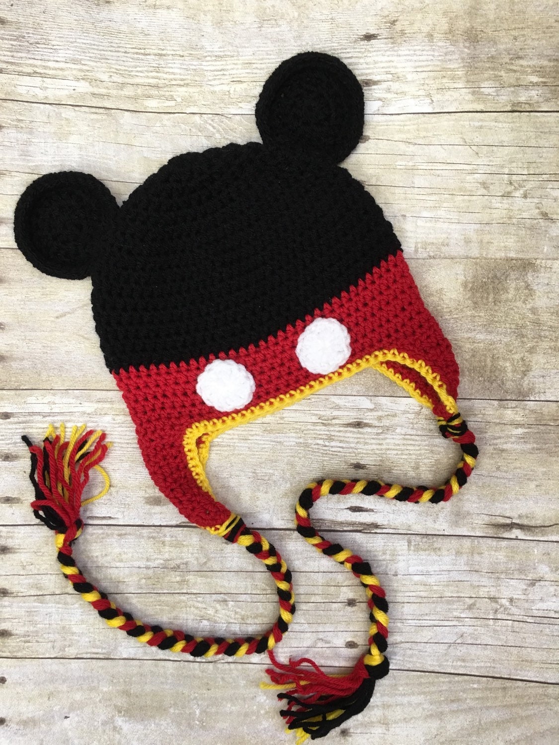 Mickey Mouse Crochet Hat Crochet Newborn by HushabyeStrBoutique