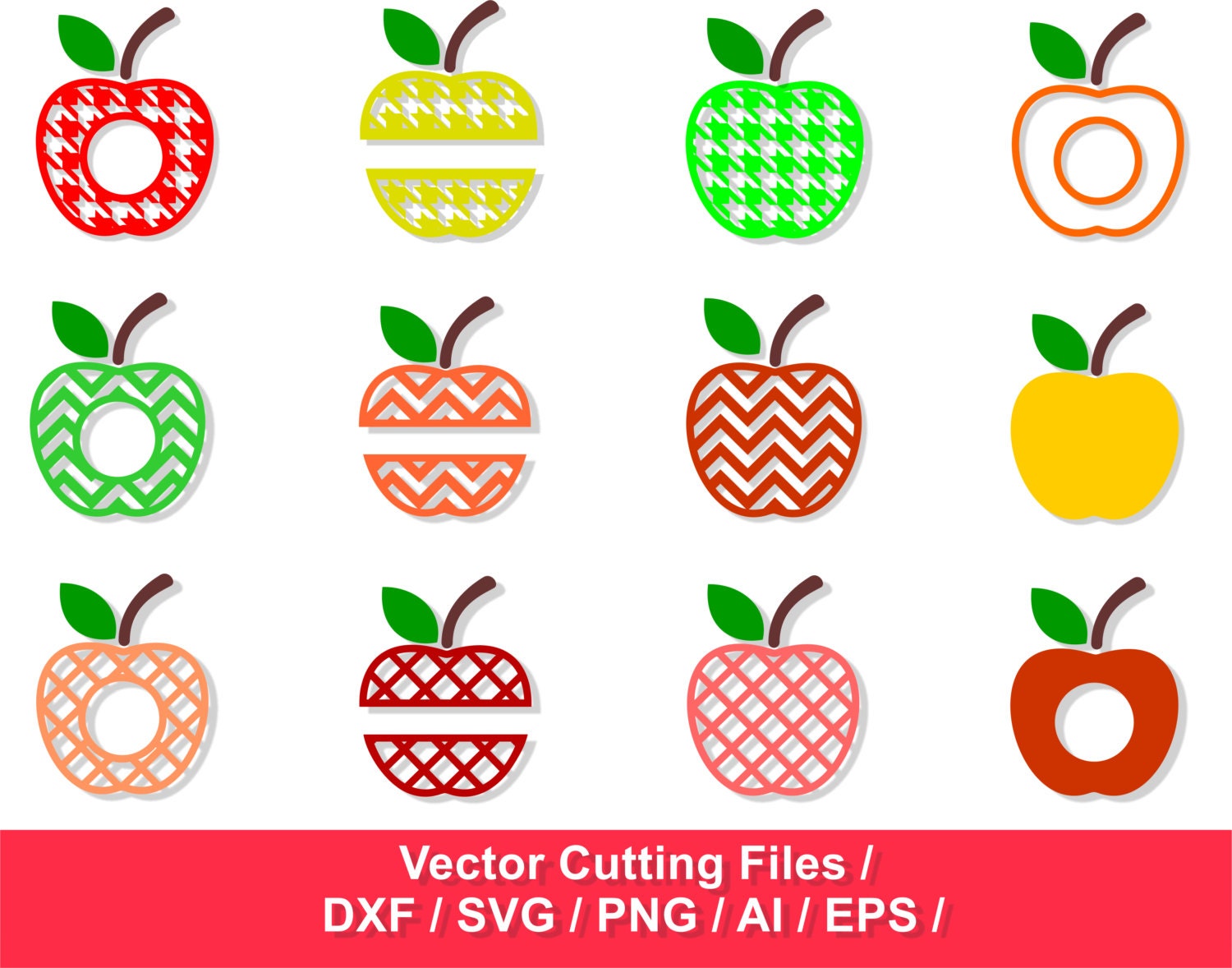 Download Apple Monogram Frames SVG Cut Files / Apples SVG / svg dxf