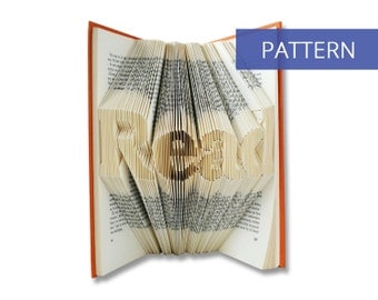 Folded Book Art Pattern - Read - 161 Folds - Including manual - Bookfolding Pattern - Folded Book Pattern - Book Folding pattern