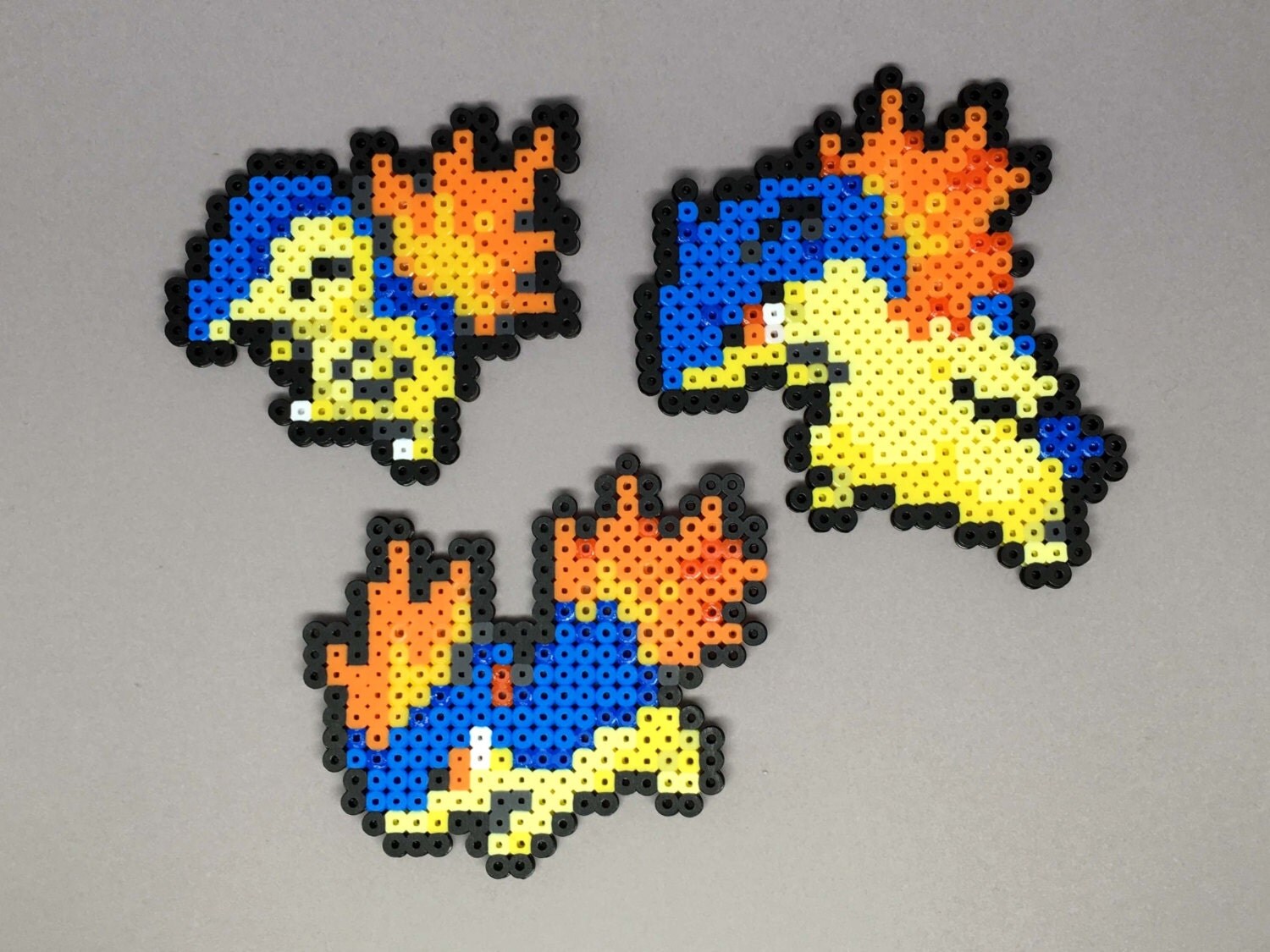 Cyndaquil Quilava Typhlosion Pokemon Perler Bead By Pixelixir