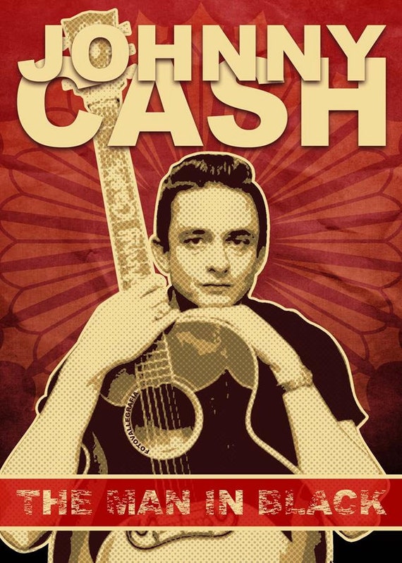 Johnny Cash Man in black 1971 Album Art Poster by HKArtTrading